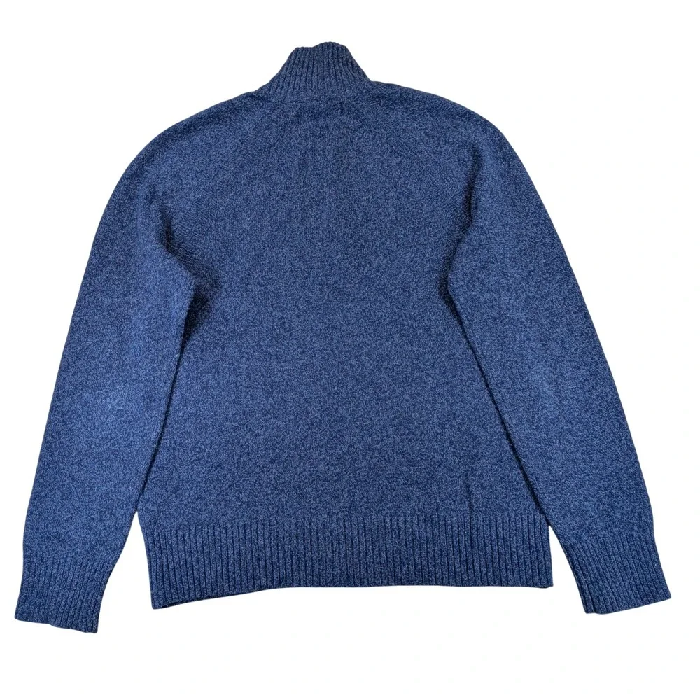 Banana Republic Mens Blue Merino Wool Blend Mock Neck Button Sweater Size M